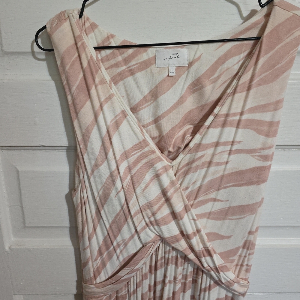Soma Pink and Cream Maxi Dress